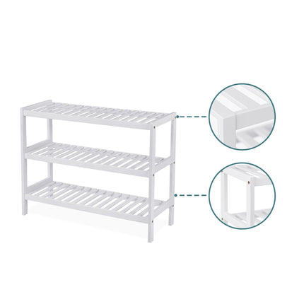 Bamboo Shoe Rack, 3-Tier, Space-Saving Design
