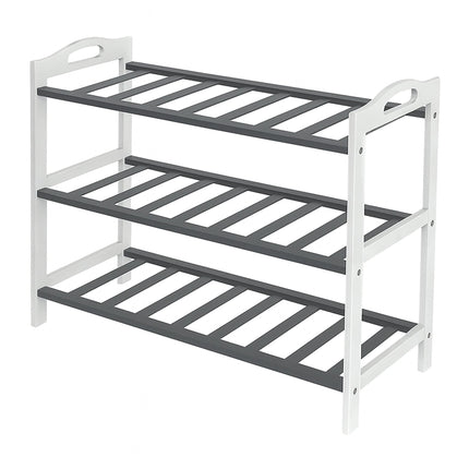 Bamboo Shoe Rack, 3 Tiers, Holds 9 Pairs