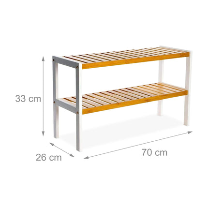 Bamboo Shoe Rack – Space-Saving, Holds 9 Pairs