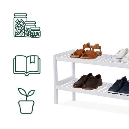 Bamboo Shoe Rack – Space-Saving, Holds 9 Pairs
