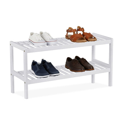 Bamboo Shoe Rack – Space-Saving, Holds 9 Pairs