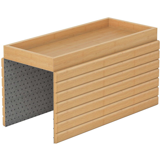 Bamboe dienblad voor aan de armleuning van de bank, voor drankjes, snacks en afstandsbediening.