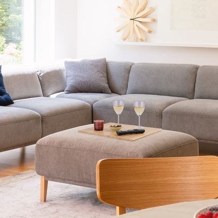 Bamboo Sofa Arm Tray with Non-Slip Pads