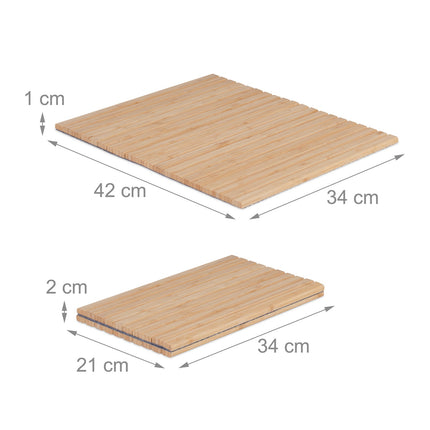 Bamboo Sofa Arm Tray with Non-Slip Pads