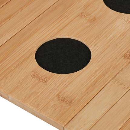 Bamboo Sofa Tray with Coasters and Side Pockets