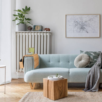 Bamboo Sofa Tray with Coasters and Side Pockets