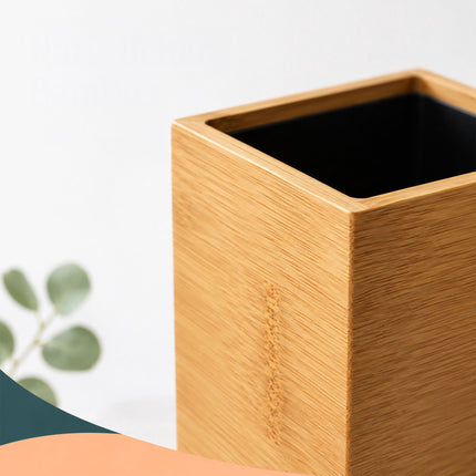 Bamboo & Stainless Steel Toilet Brush Set with Holder