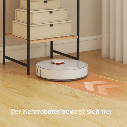 Bamboo Steel Shelf Unit, 4-Tier, 36.5x33x110 cm