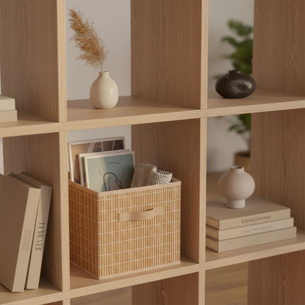 Bamboo Storage Baskets, Foldable With Pull Loop