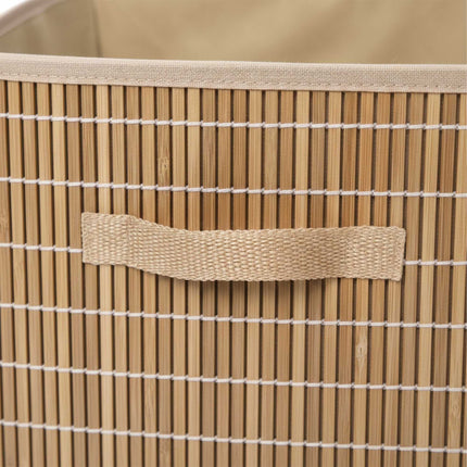 Bamboo Storage Baskets, Foldable With Pull Loop