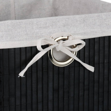 Bamboo Storage Baskets Set, Square, Fabric Lined