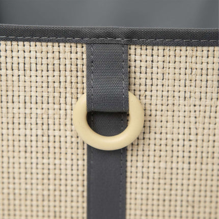 Bamboo Storage Baskets With Fabric Liner, Fold-Flat