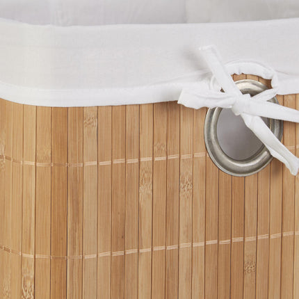 Bamboo Storage Baskets with Fabric Lining, Set of 3
