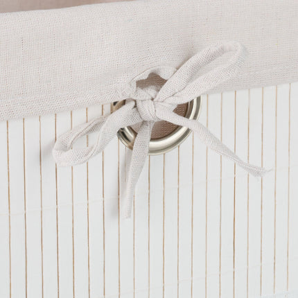 Bamboo Storage Baskets with Fabric Lining, Set of 3
