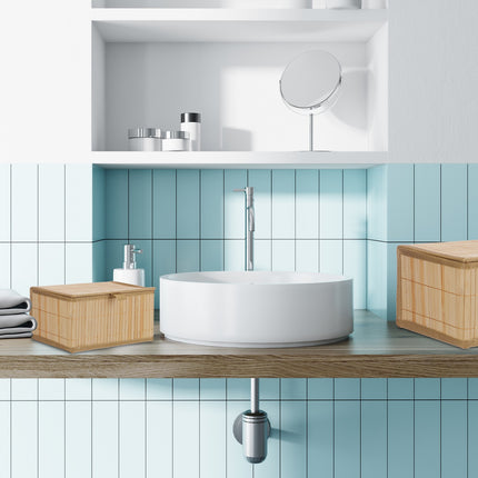Bamboo Storage Boxes Set of 2 – Multipurpose with Lids