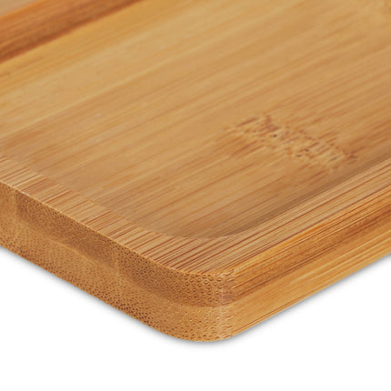 Bamboo Storage Set with Tray and Lids, 2 Compartments
