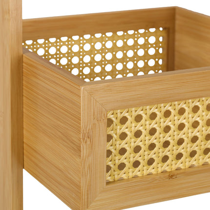 Bamboo Storage Shelf – 3-Tier, Rattan Design