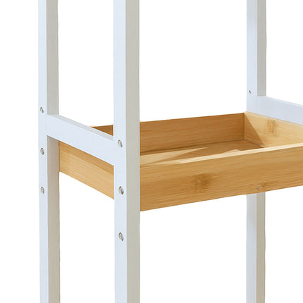 Bamboo Storage Trolley with 3 Adjustable Shelves