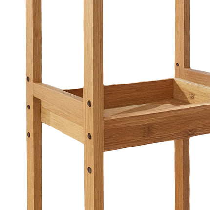 Bamboo Storage Trolley with 3 Adjustable Shelves