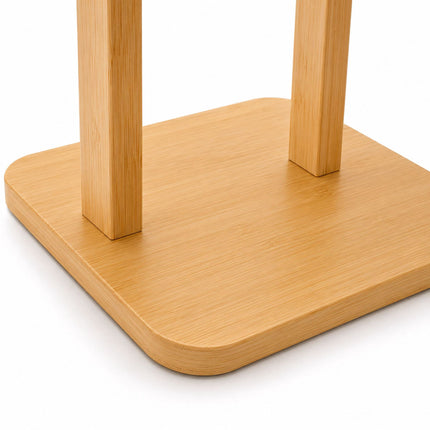 Bamboo Toilet Roll Holder with Storage Shelf and Smartphone Stand