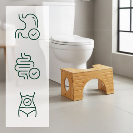 Bamboo Toilet Step Stool – Adjustable Heights