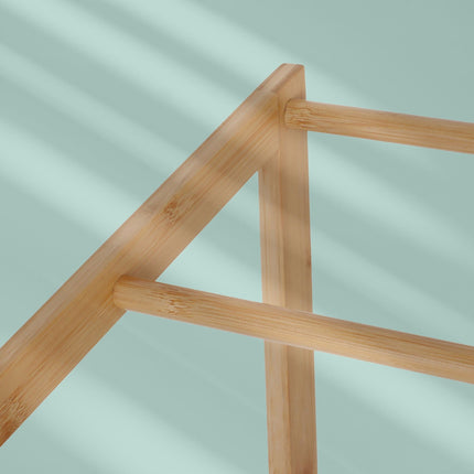 Bamboo Towel Rack with 3 Bars and Shelf