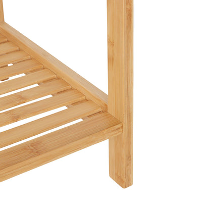 Bamboo Towel Rack with 3 Bars and Shelf