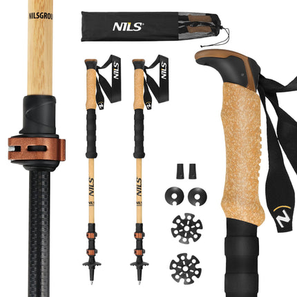 Bamboo Trekking Poles – Lightweight, Adjustable, Pair