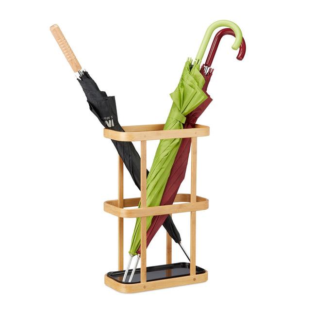 Bamboo Umbrella Stand with Drip Tray