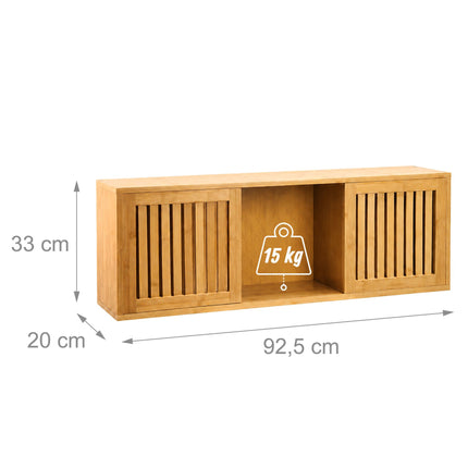 Bamboo Wall Cabinet with Sliding Doors – Natural Finish