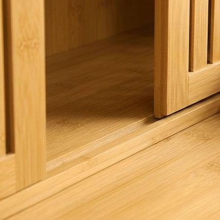 Bamboo Wall Cabinet with Sliding Doors – Natural Finish