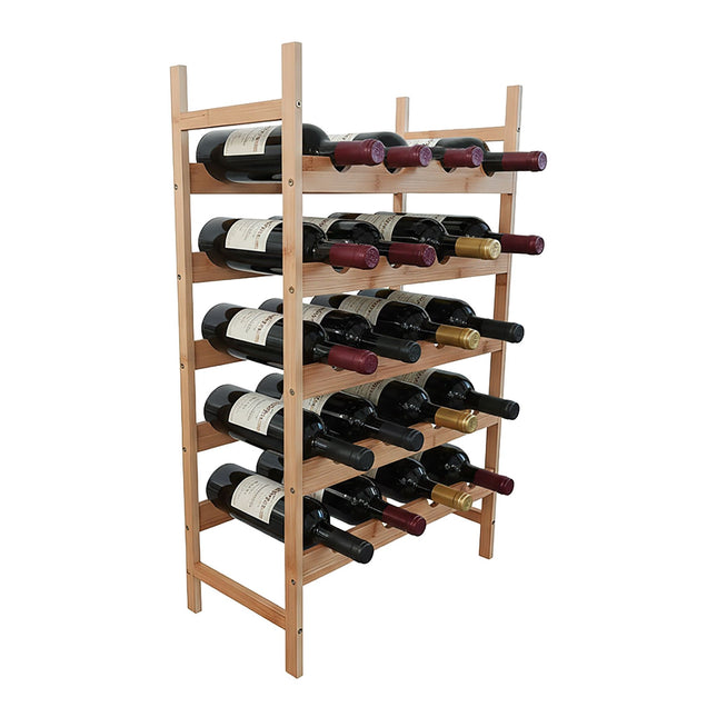 Bamboo Wine Rack for Kitchen & Home Bar Storage
