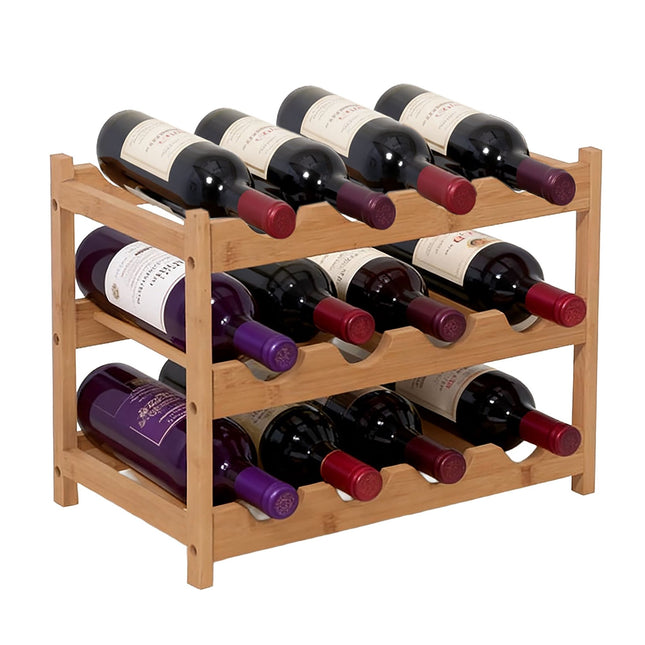 Bamboo Wine Rack for Kitchen or Home Bar