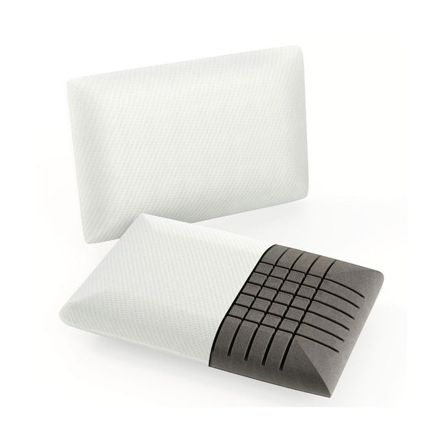 Bamboo activated carbon pillow set of 2 40 x 60 cm sleeping pillow for pain-relieving sleep white