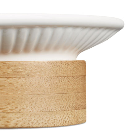 Bamboo and ceramic bathroom set