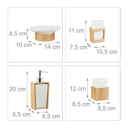 Bamboo and ceramic bathroom set