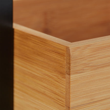 Bamboo bathroom shelf with 3 compartments