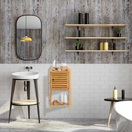 Bamboo bathroom shelf with 3 levels