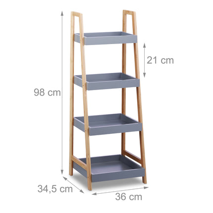 Bamboo bathroom shelf with 4 shelves