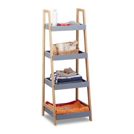 Bamboo bathroom shelf with 4 shelves