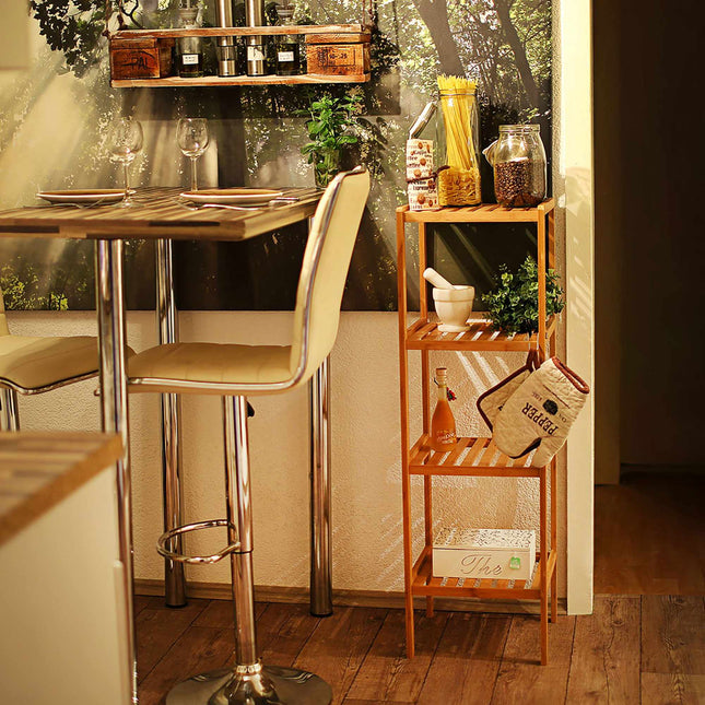Bamboo bathroom shelf with 4 shelves