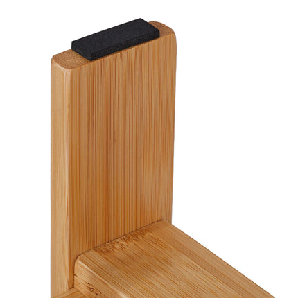 Bamboo bathroom stool with extra shelf