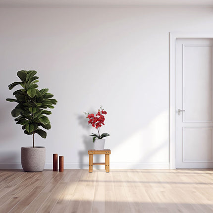 Bamboo bathroom stool with extra shelf