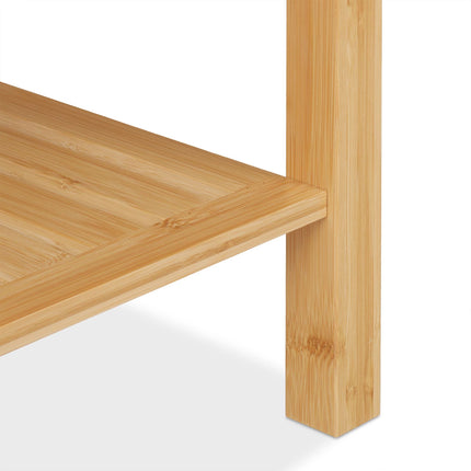 Bamboo bathroom stool with handle