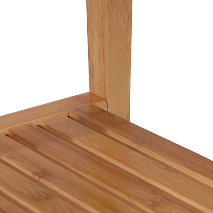 Bamboo bathroom stool with shelf