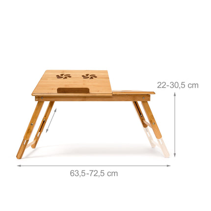 Bamboo bed tray with reading tab