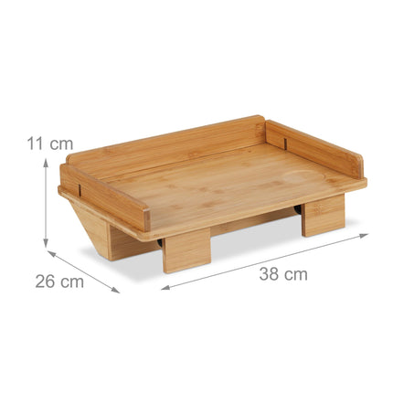 Bamboo bed tray with tablet holder