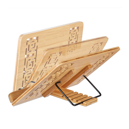 Bamboo bookcase with pattern