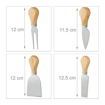 Bamboo cheese tray with cutlery