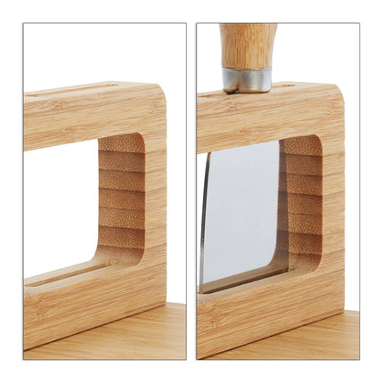 Bamboo cheese tray with cutlery